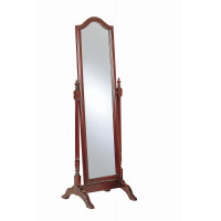 Coaster Furniture 3103 Rectangular Cheval Mirror with Arched Top Merlot